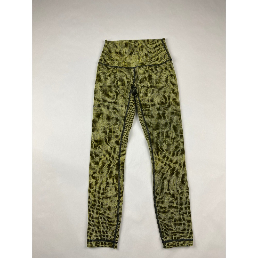 Lululemon High Times Pants Leggings Women's Size 4 Black Yellow